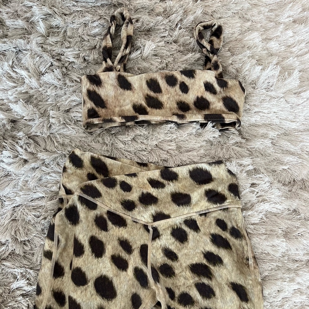 We Wore What leopard Workout set